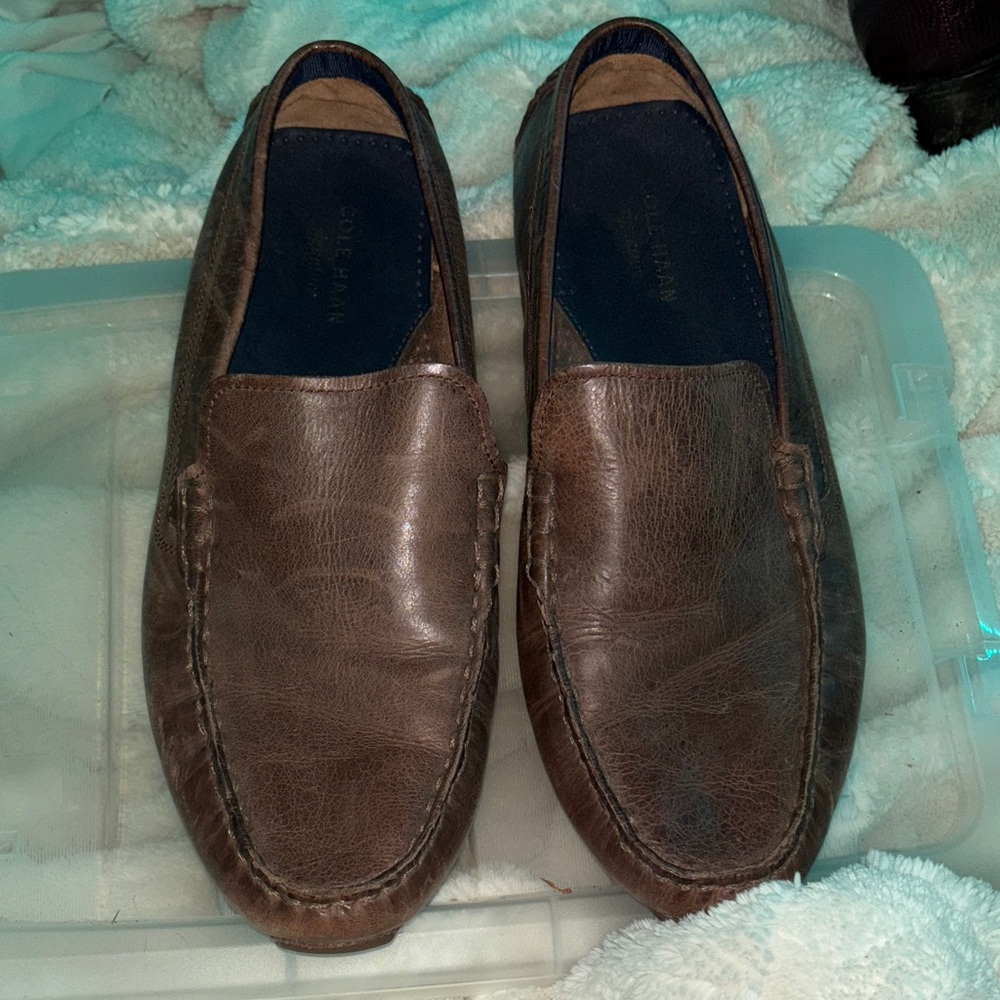 Cole Haan Brown Leather Men's Slip-Ons